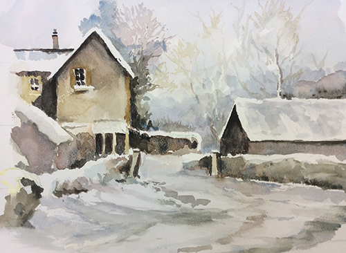 Snow painting | Work-in-progress: Watercolour classes with Michael Hill