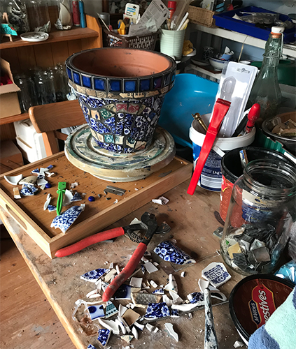 Jane Mahood's work bench